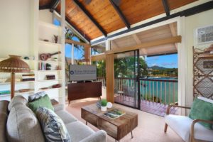 Kauai Scuba Diving A Kauai vacation rental living room to relax in after scuba diving.